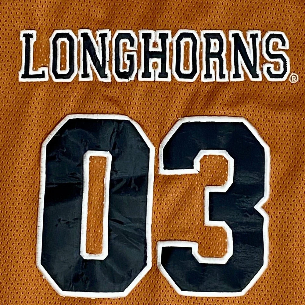 Vintage Texas LongHorns Basketball Jersey #03 Big 12. Starter Embroidered Sz. XL